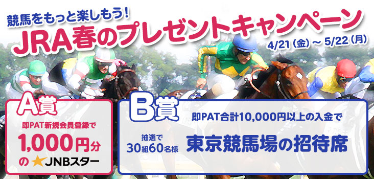 競馬をもっと楽しもう Jra春のプレゼントキャンペーン ジャパンネット銀行